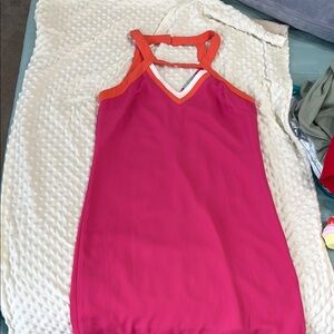 Pink and Orange Sleeveless Dress